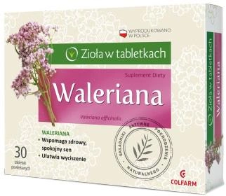 Suplement diety Colfarm Waleriana 30 tabletek Na Uskopojnie Zdrowy Sen (5901130355372)