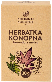 Конопляний чай з лавандою та мелісою Kombinat Konopny 20x1.5 г (5904139279311)