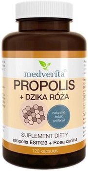 Suplement diety Medverita Propolis Dzika Róża 120 kapsułek (5903686580048)