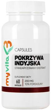 Suplement diety Myvita Pokrzywa Indyjska 200 mg 60 kapsułek (5903021590756)