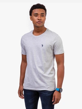 Футболка бавовняна довга чоловіча U.S.Polo Assn 113904-0400A(light gray) XL Світло-сіра (786664660452)