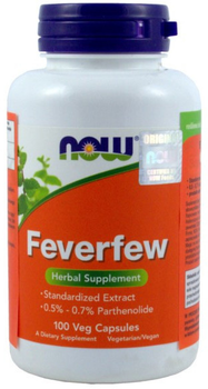 Suplement diety Now Foods Feverfew 100 kapsułek Zmniejsza Bóle Migrenowe (733739046703)