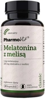 Дієтична добавка Pharmovit Мелатонін з мелісою 60 капсул (5902811235174)