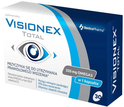 Дієтична добавка для покращення зору Xenicopharma Visionex Total 30 капсул (5905279876439)