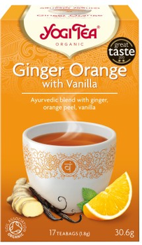 Органічний чай з імбиром та апельсином Yogi Tea 17x18 г (4012824402546)