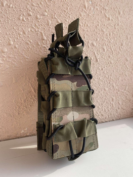 Подвійний Жорсткий Штурмовий Підсумок Для Магазинів M4-AK Кріплення MOLLE(З Пластиковими Вставками) (Мультикам)