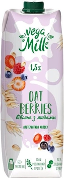 Упаковка напитка растительного Vega Milk овсяного с ягодами ультрапастеризованного 950 мл х 12 шт (4820192262224)