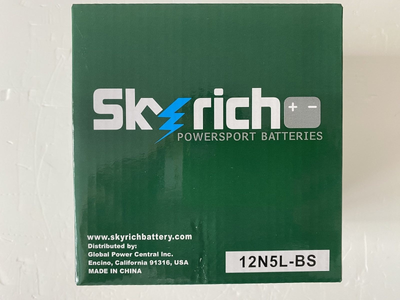 Акумулятор Skyrich 12N5L-BS 12V, (-/+) 5Ah, 65 А, 120x61x127 мм, вес 1.9кг