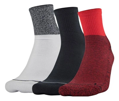 Носки UA Men's Phenom QTR Белый, Красный, Черный Муж M 3 пары 36-41 (1329352-600)