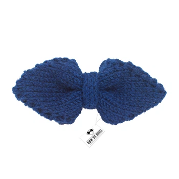 Метелик Bow Tie House в'язаний спицями темно-синій - ручна робота - кутом 08661