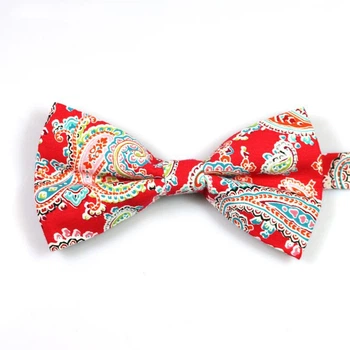 Бабочка Bow Tie House красная с узором в турецкие огурцы 10157