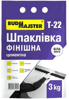 Шпаклівка фінішна цементна біла BUDMAJSTER T-22, 3 кг