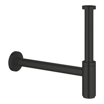 Сифон для умывальника GROHE колбовый латунь впуск 1 1/4" выпуск горизонтальный черный 295032430
