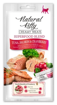 Крем-снек для кошек Pettric Natural Kitty со вкусом тунца, лосося и клюквы 4х12г SNK22104