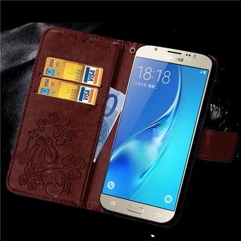 Чехол Clover для Samsung Galaxy J7 2016 J710 книжка кожа PU с визитницей коричневый