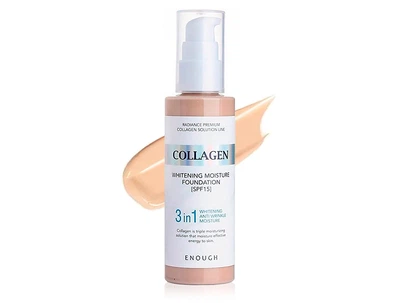 Осветляющий тональный крем для лица с коллагеном Enough Collagen 3 in 1 Whitening Moisture Foundation SPF 15 №21, 100мл (8809474497079)