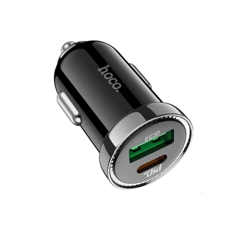 Автомобильное зарядное устройство с быстрой зарядкой и выходом Type-C 2USB(A\C) Port QC3.0 PD20W Z44 Leading Car Charger, Hoco (6931474757241)