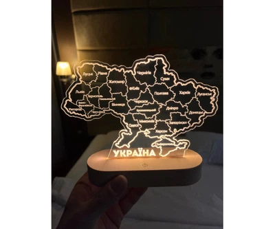 Нічник акумуляторний 4000 mAh DROM A4 карта України усі області