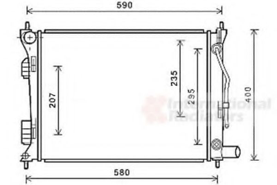 Радіатор охолодження Hyundai KIA 1,4AT вир-во Van Wezel Van Wezel (82002276)