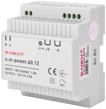 Блок питания на DIN-рейку 60Вт DC12В [i083004] E.NEXT e.m-power.60.12