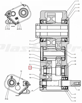 Первичный вал Z-14 16MNCR5 редуктора Brinkmann 450/550 Original