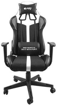 Крісло ігрове Fury Gaming Chair Avenger XL 60 мм Black-White (NFF-1712)
