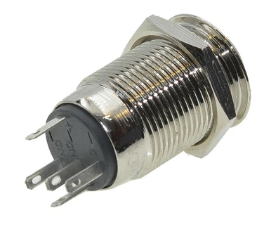 Кнопка антивандальная VJ Parts d18mm резьба 16mm h28mm 5 контактов индикация, арт.кн526