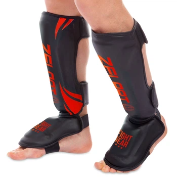 Защита голени и стопы защита для ног Zelart Fight Gear 8356 размер L Black-Red