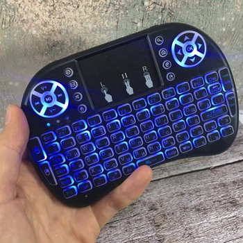 Клавиатура мини с тачпадом и подсветкой для Android Smart TV BOX UKC MWK08/i8 LED Черная
