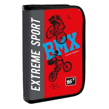 Пенал твердый Yes HP-02 BMX, одинарный, без клапана, красный (533402)
