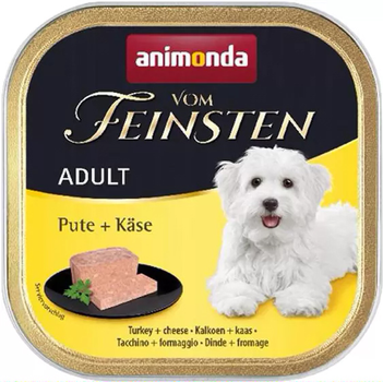 Вологий корм для собак Animonda Vom Feinsten з індичкою та сиром 150 г (4017721829885)