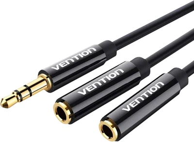 Переходник Vention Stereo Splitter аудио Jack 3.5 мм - 2 x 3.5 мм Черный (BBSBY)