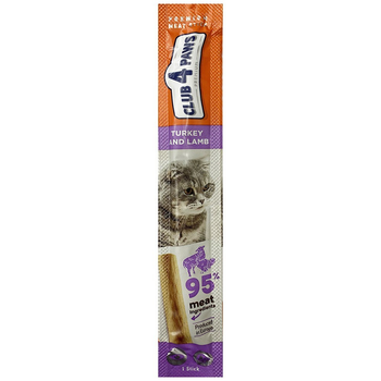 Лакомство для кошек Club 4 Paws мясная палочка 5 г (индейка и ягненок)