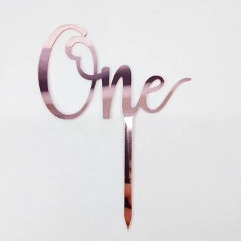Топпер Для Торта ONE | Розовое Золото