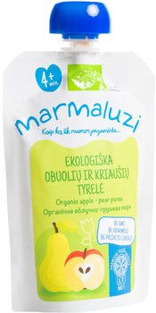 Органічне пюре Marmaluzi Яблучно-грушеве в паучі 90 г (4779031614260)