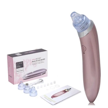 Апарат для чищення обличчя вакуумний Beauty XN-8030 рожевий з 5 режимами + 4 насадки