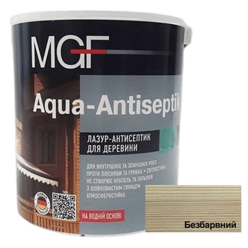 Лазурь-антисептик для деревини MGF Aqua-Antiseptik безколірний 2.5 л