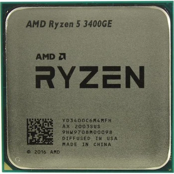 Процесор AMD Ryzen 5 3400GE (YD3400C6M4MFH) (sAM4, 8T, 4.2 ГГц, Tray) Б/в