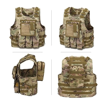 Жилет тактичний військовий Tactical Vest A56 плитоноска / розвантаження Molle камуфляж