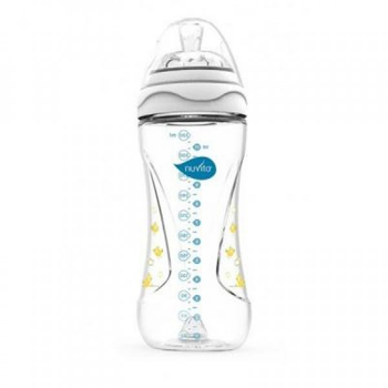 Пляшечка для годування Nuvita Mimic 330 мл 4м+ антиколиковая, белая (NV6050White)