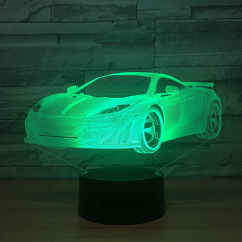 3D ночник CREATIVE подарочная ночная LED лампа светодиодный светильник Автомобиль 2 7 цветов на батарейках из акрила для дома спальни детской оригинальный интерьерный декор романтический подарок парню мужу