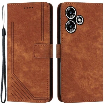 Чехол-книжка Deexe Lines Series для Infinix Hot 30 Play (X6835B) - Brown