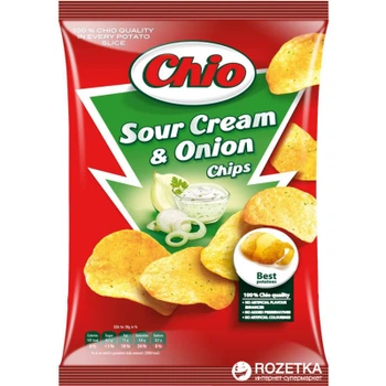 Чіпси Chio Chips зі смаком цибулі та сметани 150 г (5997312700917)