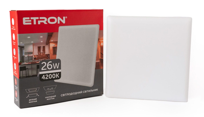 Светодиодный светильник ETRON Multipurpose 26W 4200К ІР20 квадрат (1-EMP-760)