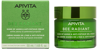 Гель-крем легкой текстуры Apivita Bee Radiant для защиты от признаков старения и следов усталости 50 мл (5201279074241)