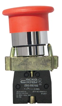 XB2-BC42 Кнопка "грибок" (d 40 мм) "Стоп" червона
