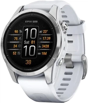 Смарт-годинник Garmin epix Pro (Gen 2) Standard Edition 42 mm Silver with Whitestone Band (753759317959)