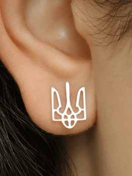 Срібні сережки пусети з Тризубами (АРТ. №6165) Dadiverin Jewelry