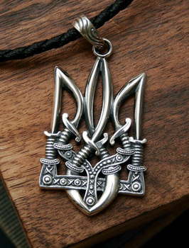 Срібний кулон тризуб “Шаблі”, великий (АРТ. №111) Dadiverin Jewelry