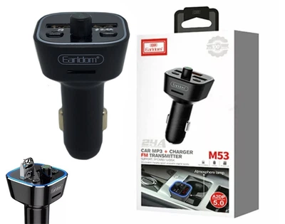 ФМ модулятор FM трансмиттер Earldom М-53 с Bluetooth MP3 WMA WAV два порта поддержка TF- карт U-диск Autoexpect (80435)